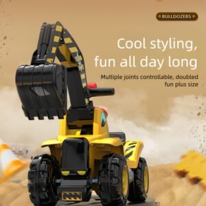 Kids Ride On Construction Vehicles with Excavator, Digger and Loader, Manual Drive