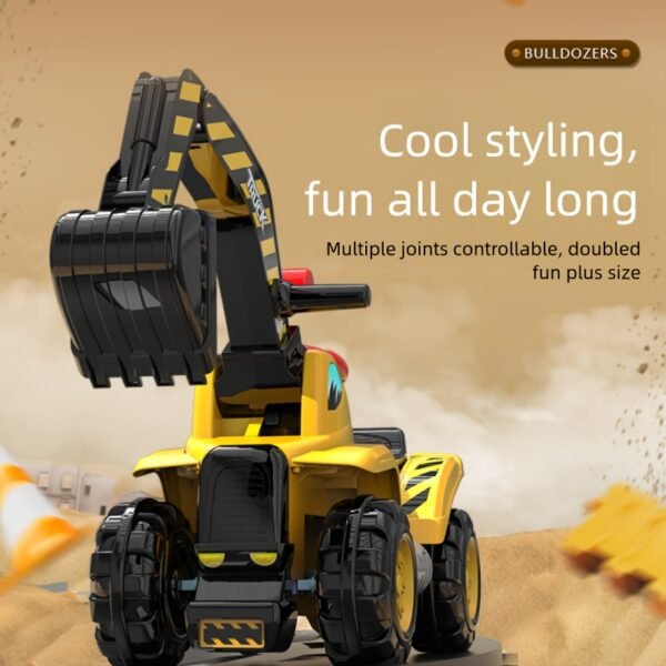 Kids Ride On Construction Vehicles with Excavator, Digger and Loader, Manual Drive