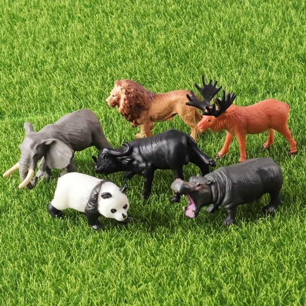 25e121ad-ec25-4273-8b6a-829170f5f76a.jpg 12pcs Wildlife Animal Figure Set with Tiger, Lion, Bear, Elephant and Buffalo for Learning Play