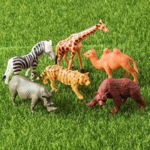 2f585b2f-72fa-46f1-a648-3bf566cf3571.jpg 12pcs Wildlife Animal Figure Set with Tiger, Lion, Bear, Elephant and Buffalo for Learning Play