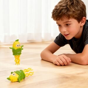 Wind Up Dancing Corn Toy with Spinning Action and Cartoon Design
