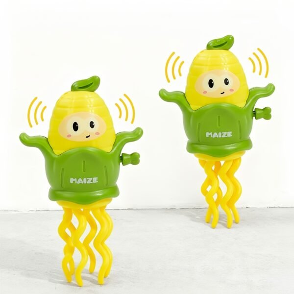 Wind Up Dancing Corn Toy with Spinning Action and Cartoon Design