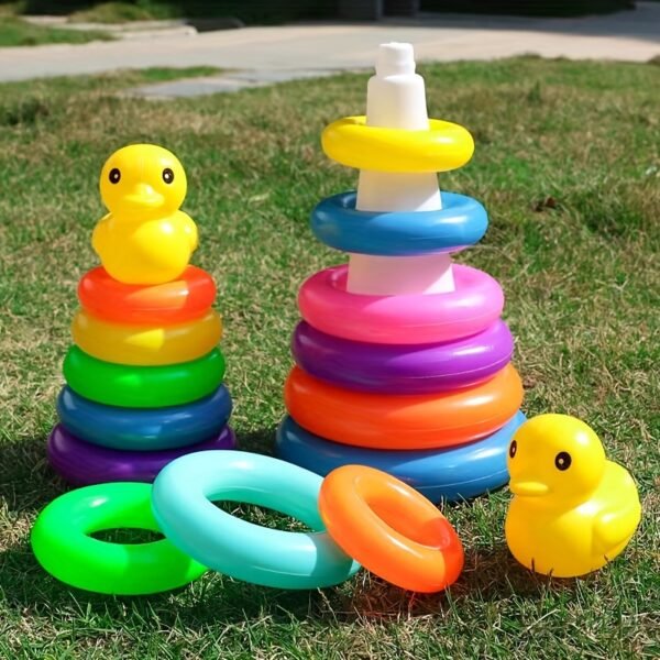 Stacking Toys Rainbow Duck Stacking Tower Puzzle Toys (Random Color)