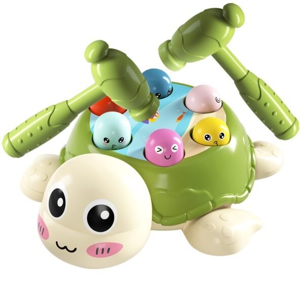 Turtle Hammer and Pounding Toy with Dual Hammers for Interactive and Multi Player Play