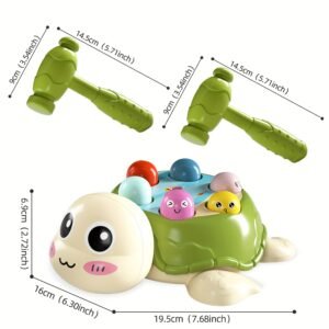 Turtle Hammer and Pounding Toy with Dual Hammers for Interactive and Multi Player Play