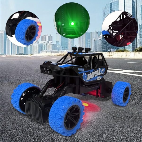 83bfda94c1e520b6ab7c553504ea5f84.jpg 1:18 Scale Remote-Controlled Car Toy for Off-Road Climbing with Flashing Lights