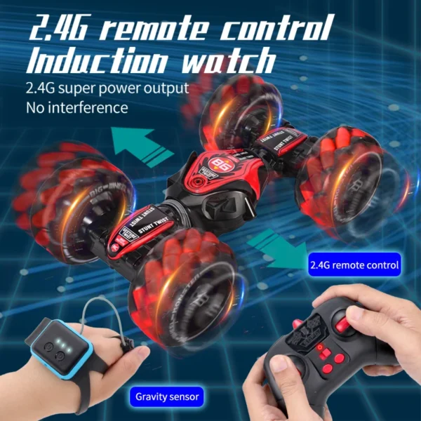 ZWN 1:12 4WD RC Car Radio Gesture Induction Music Light Stunt Remote Control Car off-Road Control Boys Toys for Children Gifts
