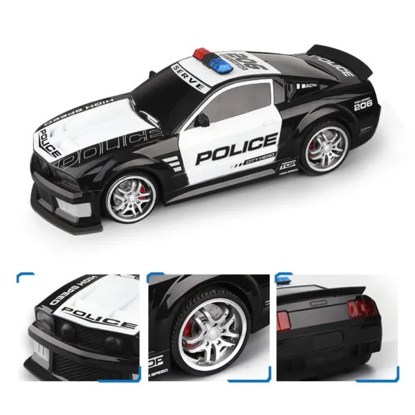 1/12 RC Police Racing Car 2.4G Radio Control Cars Toy with Lights Drift Vehicle toys for Children