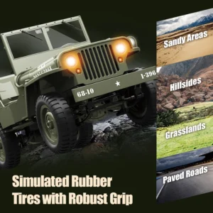 JJRC C8815 1/10 WILLYS JEEP Rc Car 1941 4WD RTR Crawler Climbing Scale Military Truck Offroad Vehicle Adult Toy Gift for Kids