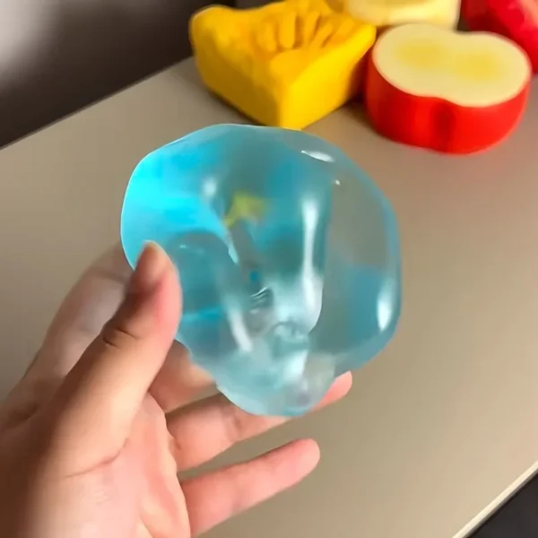 Blue Maltose Squishy Toys Anti Stress Sensory Fidgets Toy Soft Simulated Transparent Blue Maltose Slow-rebound Decompression Toy