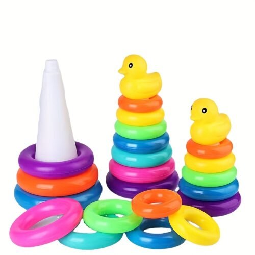 Stacking Toys Rainbow Duck Stacking Tower Puzzle Toys (Random Color)
