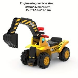 Kids Ride On Construction Vehicles with Excavator, Digger and Loader, Manual Drive