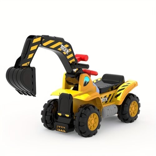 Kids Ride On Construction Vehicles with Excavator, Digger and Loader, Manual Drive