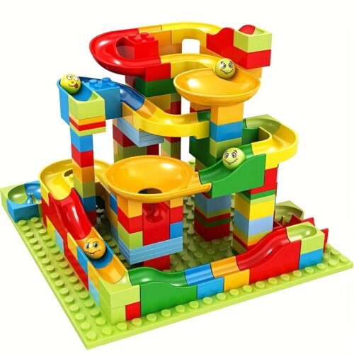 1 Set of Assembly Slide Block Toy, Including 168pcs Building Blocks and 1 Base Plate, DIY Educational Toy