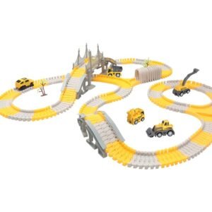 146pcs Electric Track Train Set with Engineering Cars, Digital Track System and PP Construction