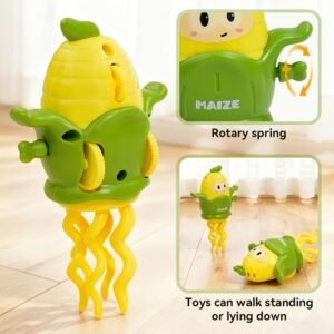Wind Up Dancing Corn Toy with Spinning Action and Cartoon Design