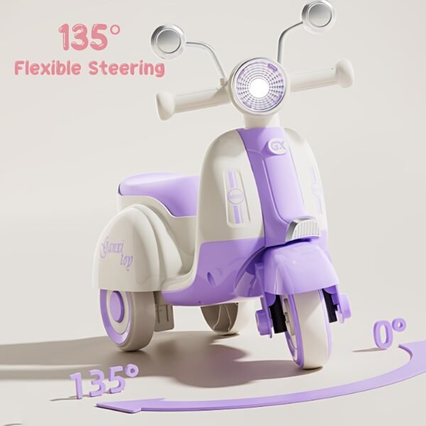 Kids Ride On Motorcycle Scooter with Lights, Music and Balance Function, Ultra Slim Design