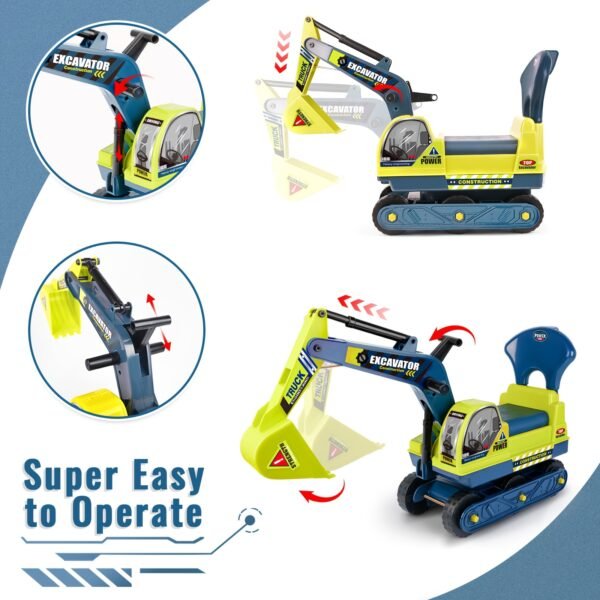 f2214fc8-2dc1-428c-b7e8-555416cdc9e5.jpg Kids Ride On Bulldozer Toy with Seat, Manual Drive and Durable ABS Construction