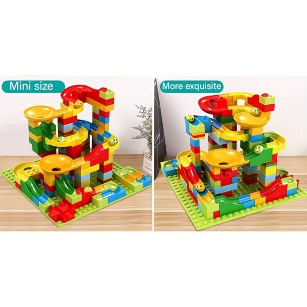 1 Set of Assembly Slide Block Toy, Including 168pcs Building Blocks and 1 Base Plate, DIY Educational Toy