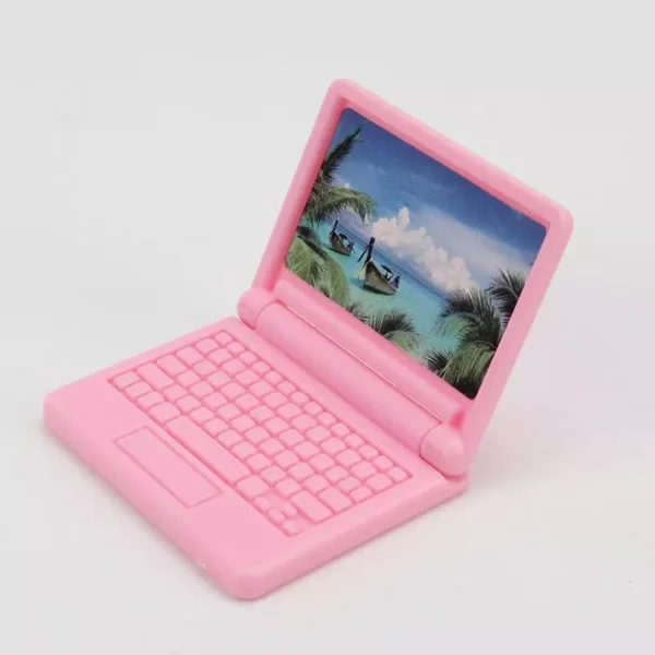 Mypink Miniature Cartoon Simulation Laptop Mini Model Toy Doll House Home Scene Decoration Props MY