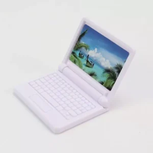 Mypink Miniature Cartoon Simulation Laptop Mini Model Toy Doll House Home Scene Decoration Props MY