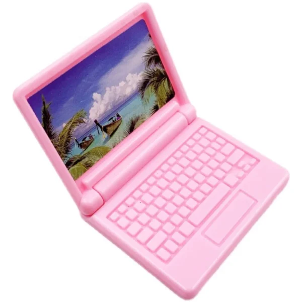 Mypink Miniature Cartoon Simulation Laptop Mini Model Toy Doll House Home Scene Decoration Props MY